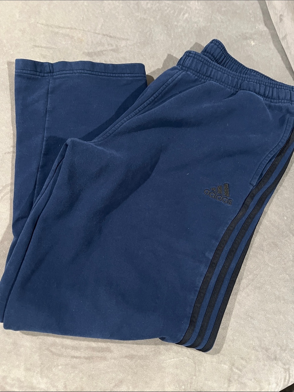 adidas Navy Blue Joggers with Black Side Stripes